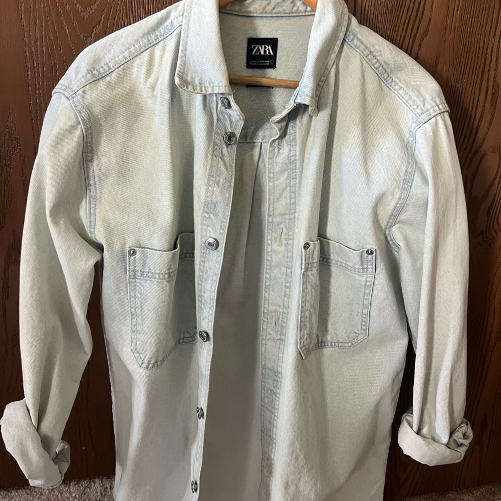 Zara Light Blue Denim Shirt